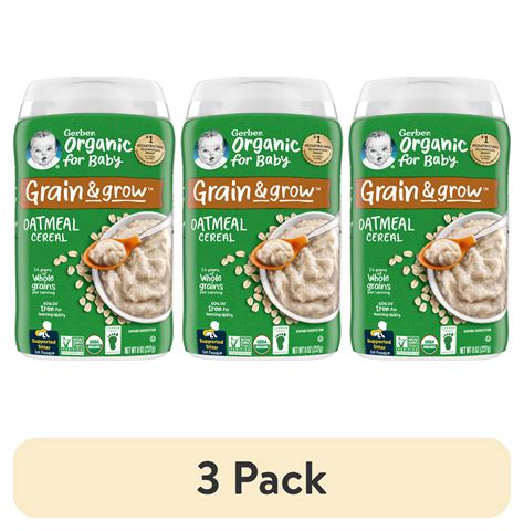 gerber oatmeal cereal reviews|Gerber, Organic for Baby, Grain & Grow, 2nd Foods, Oatmeal .